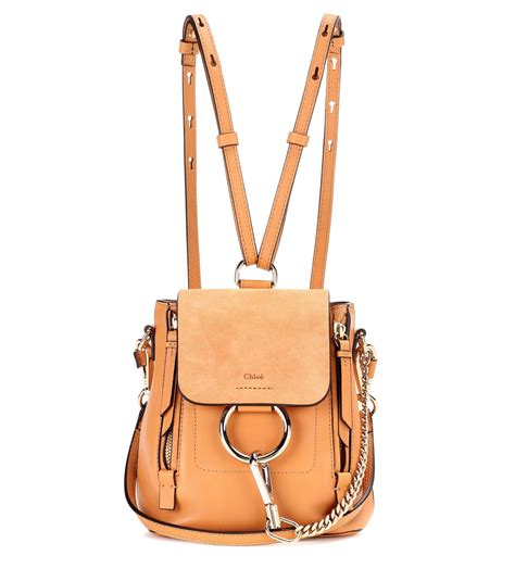 Chloé Chloé Mini Faye Backpack In Brown Leather And Suede 